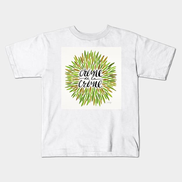 Green Creme De Le Creme Kids T-Shirt by CatCoq